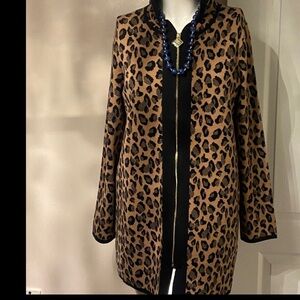 Leopard Print Hooded Jacket L